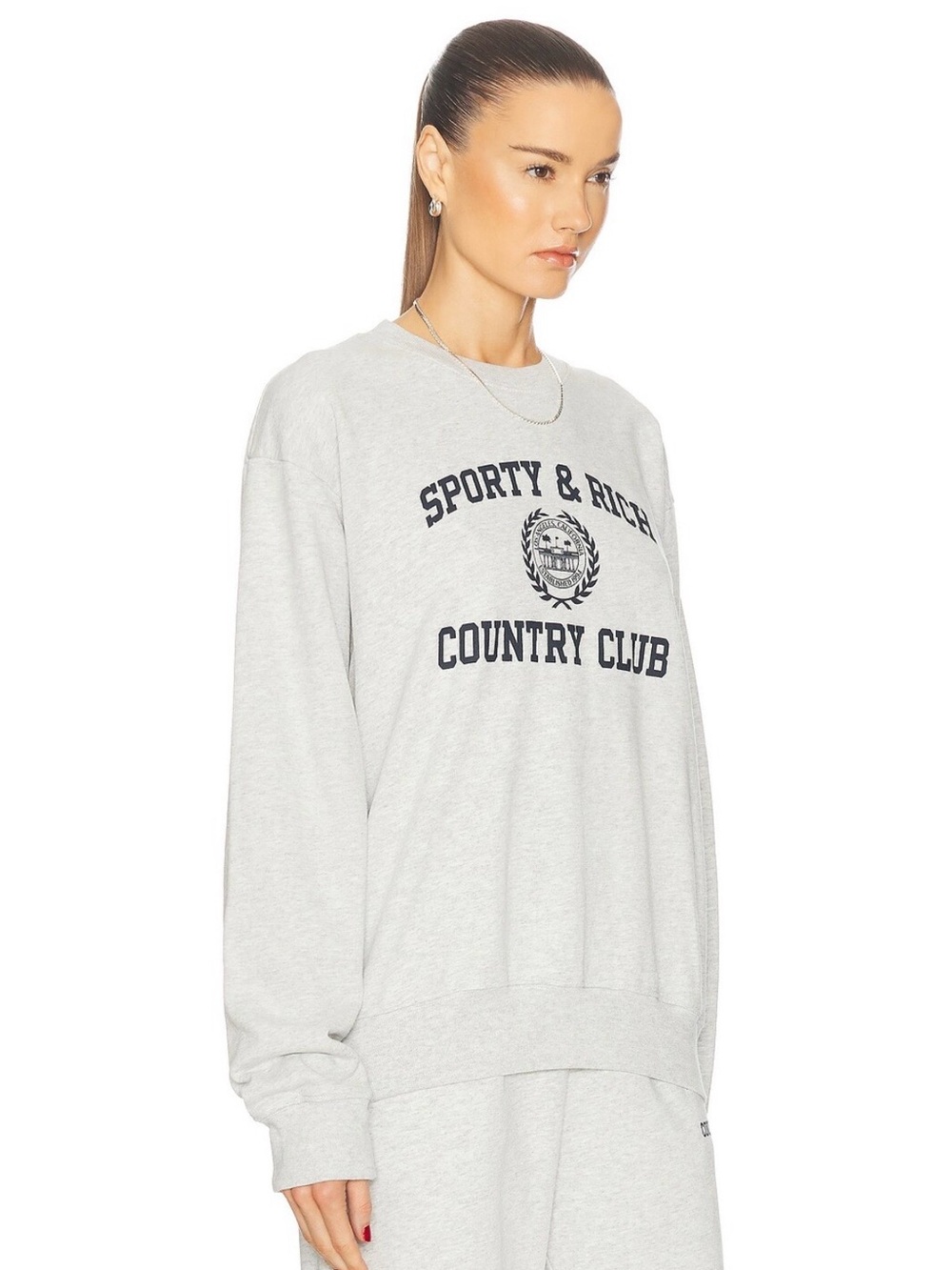 Sporty & Rich Varsity Crest Crewneck Sweater